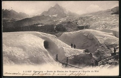 Chamonix, Grotte du Glacier des Bossons et l´Aguille du Midi, Ansichtskarte 191 