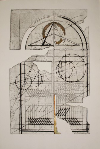 Walter VALENTINI,“La porta del tempo A”acquaforte,design,arte contemporanea - Picture 1 of 7