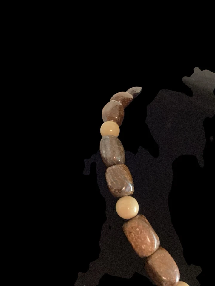 "Cuentas pepitas grandes de ágata/jaspe de cuarzo natural vintage 16-18"" pesadas 157 G 925" Foto 3 de 4