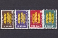 SA12b Uruguay 1963 Global campaign aganist hunger mint stamps