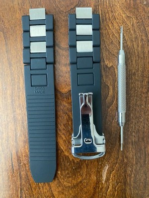 For Cartier 21 Chronoscaph 20mm*10mm Black Rubber Wrist Watch Band