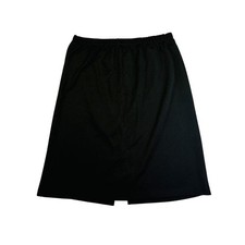 Vintage Black Elastic Waist 31W Midi Skirt Made in USA Size 18.5 A-Line Vent