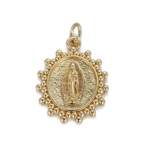 Authentic 2PCS 18K Gold Plated Virgin Mary Christian Charm Pendant 15X21mm GYJ60-085