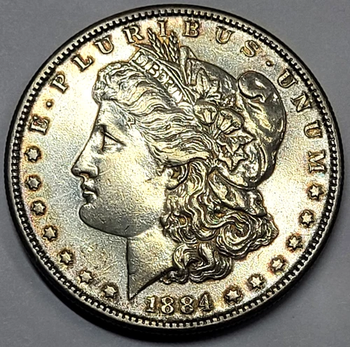 1884 S Silver Morgan Dollar - XF Cleaned