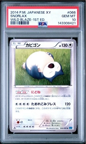 Pokemon SNORLAX 066/080 PSA 10 | Gem Mint | XY2 Wild Blaze | 2014 First Edition
