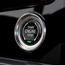 Push Start Button, Engine Start Stop Button Ignition Button Cover Fit -Black