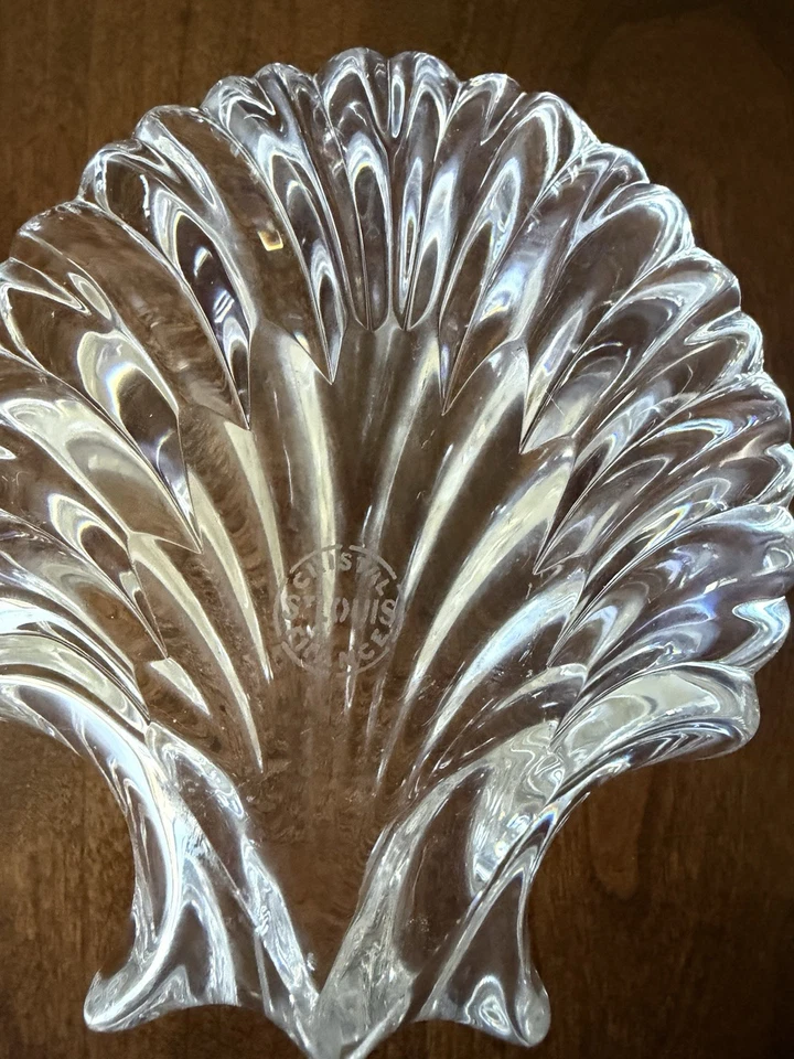 SAINT LOUIS VINTAGE CRISTAL MEADOS DO SÉCULO DESIGN DE CONCHA SOPRADA À MÃO EXCELENTE ESTADO USADO - Imagem 2 de 4