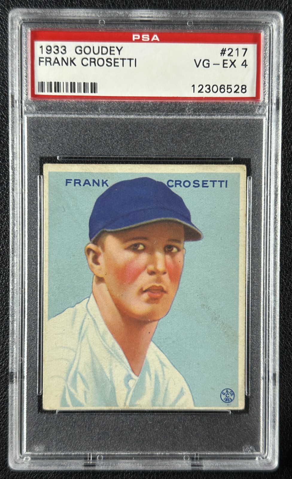 FRANK CROSETTI PSA 4 1933 GOUDEY #217 ROOKIE RC YANKEES 6528