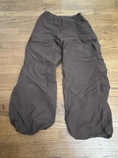 H M Girl  s Cargo Pants youth Size 8-9y Brown Joggers Lightweight