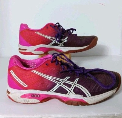 Asics E450J Gel-Solution Speed Women US 8 Pink Purple Tennis Shoes EUC