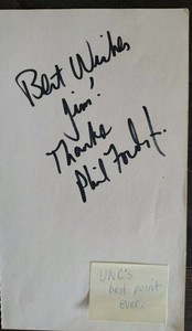 College Basketball - UNC - Phil Ford, Jr. Autograph (hard signed, see picture)