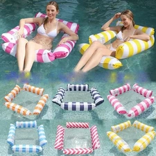 Inflatable Water Hammock Recliner Floating Pool Chair Lounge Mattress Swim Bed