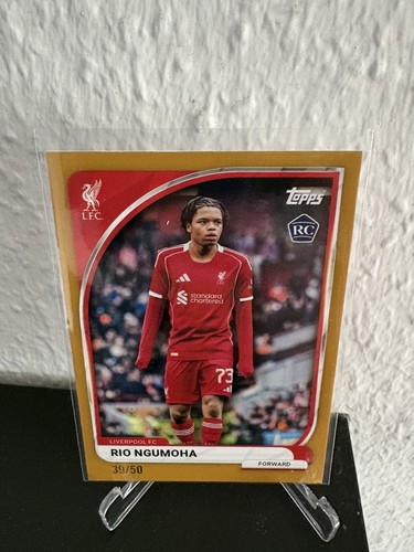 Rio Ngumoha RC /50 2025-26 Topps Liverpool FC Collector Tin