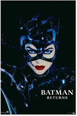 Vintage 90s Batman Returns Poster Catwoman Michelle Pfeiffer Advanced Once Sheet