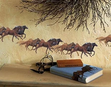 15 Wild Horses Horse Wallies Western Equestrian Murals Border Sticker Decal Barn
