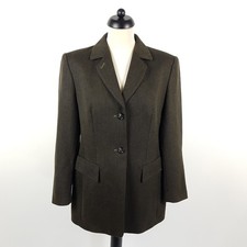 Aigner Blazer Damen Gr. 40 Grün Wolle Kaschmir Vintage Business Jacke