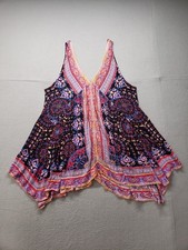 Intimately Free People Women Dress M Multicolor Abstract Asymmetric Hem Comfort