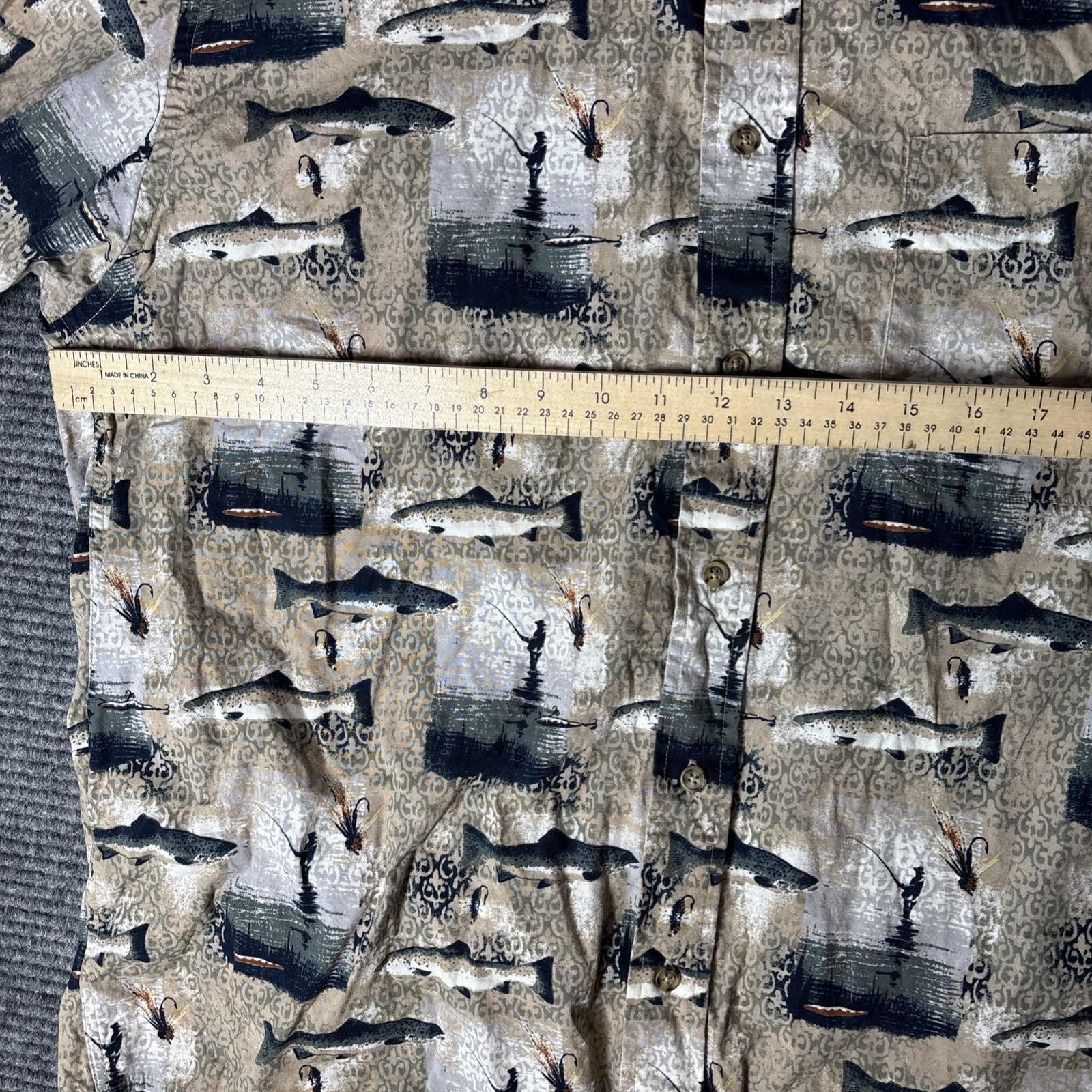 Munsingwear Trout Fish Pattern Button Down Long S… - image 5