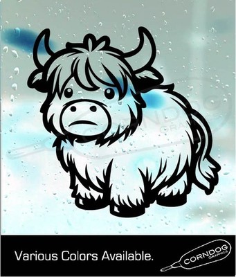 Highland Cow VINYL STICKER DECAL  CUTE COO SCOTTISH HIGHLANDS SCOTLAND
