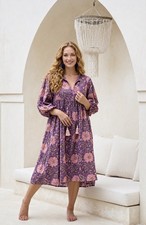 Floral Print Dress Casual Summer Dress Purple Floral Dress
