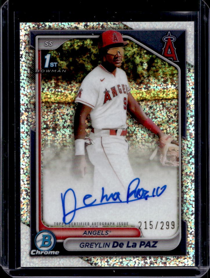 2024 Bowman Chrome Greylin De La Paz Auto Speckle Refractor 1st #215/299