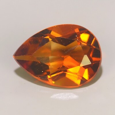 0.43CtsORANGE RED SPESSARTITE GARNET  PEAR SHAPE -REF VIDEO