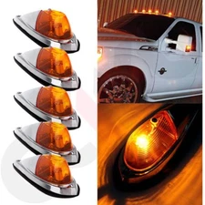 5x Amber Teardrop Cab Roof light Semi trailer Clearance Marker Lights universal