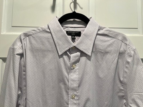 NEW Banana Republic Men’s Dress Shirt (XL) Slim Fit White Purple Dot Pattern - Picture 4 of 7
