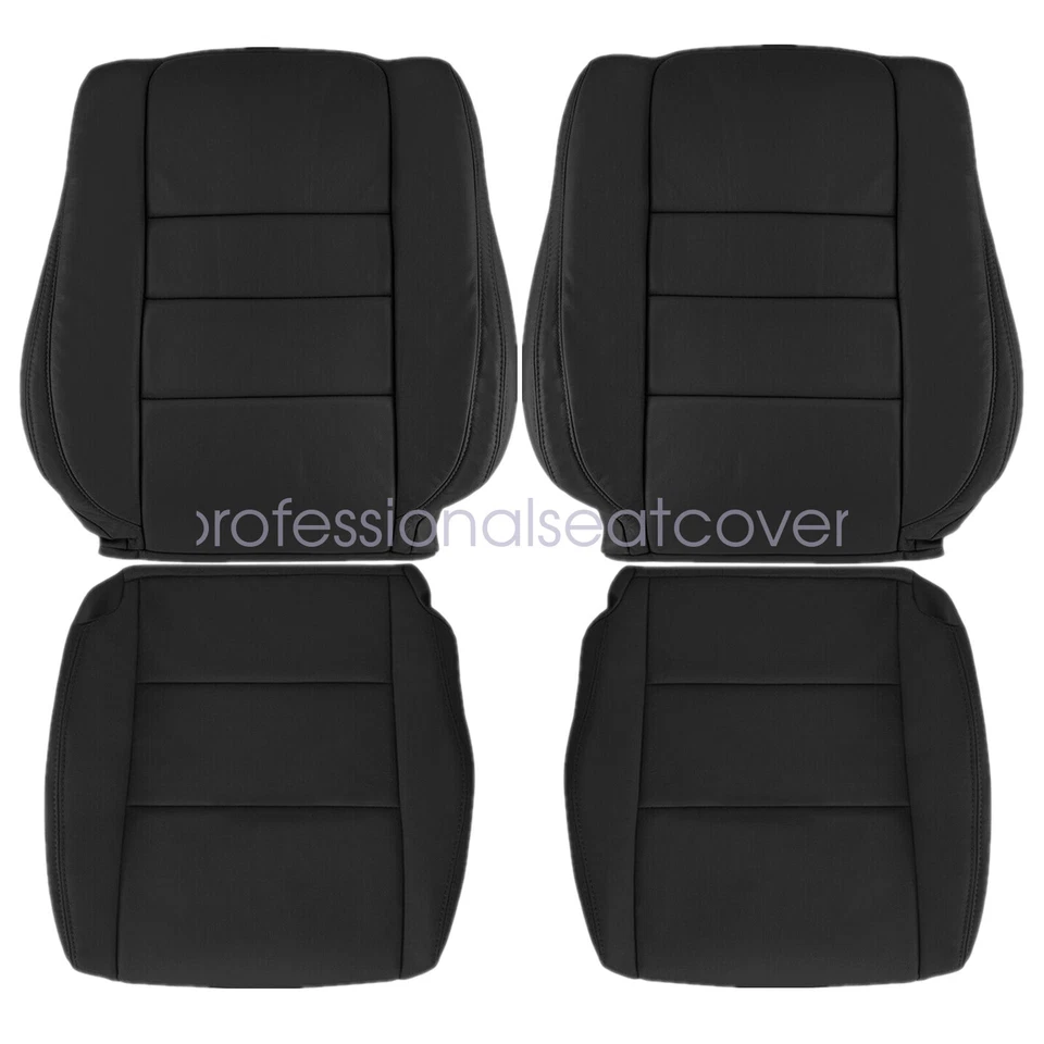 For 2008-2012 Honda Accord 4-Door Driver & Passenger Leather Seat Cover Black - Image 2 of 4
