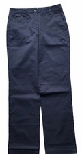 Women's Lands End Chino Boyfriend Pants 4-Pocket Blue Slim Leg size 6 Fit 2 NWT