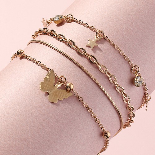 Varios Estilos Pulsera Tobillo Tobillo Cadena Pie Cuentas Corazón Mariposa Colorido - Imagen 220 de 239