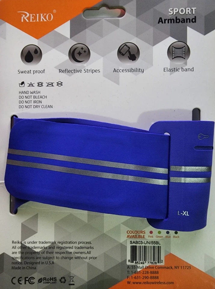 Reiko Running Sports Armband With Touch Screen 5X3X0.5 Inches Device In Blue - Image 4 of 4