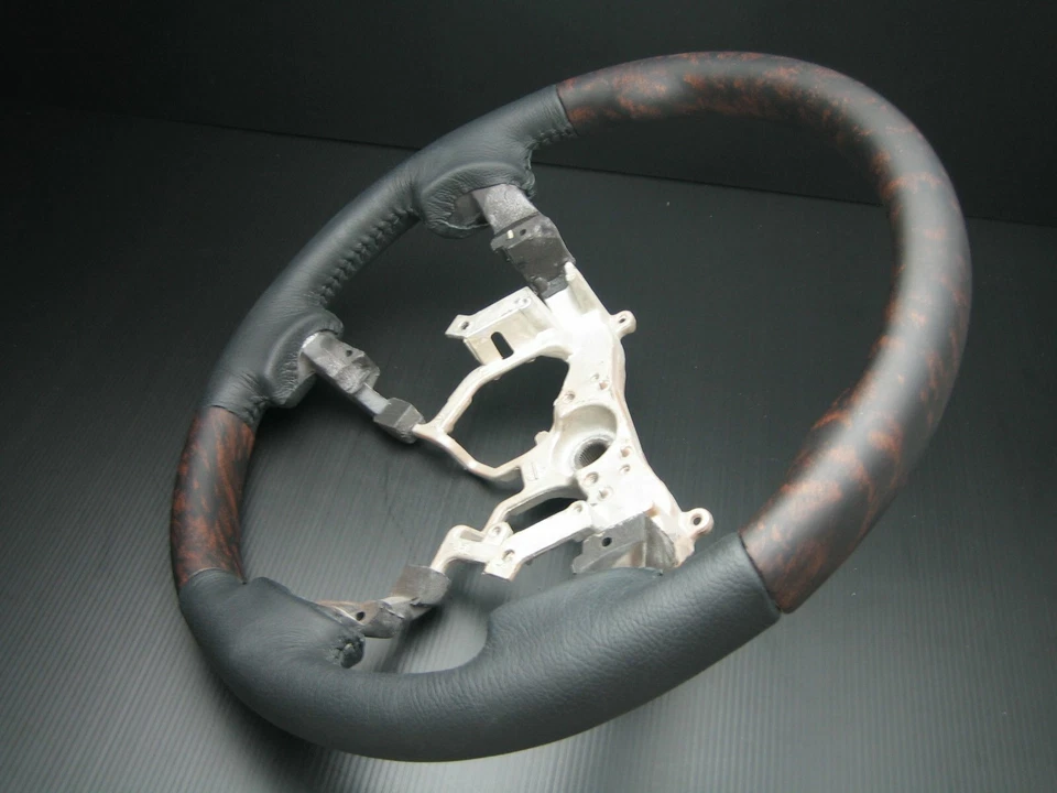 Toyota LAND CRUISER FJ200 FJ-200 2008-2014 wood genuine leather steering wheel - Image 2 of 4