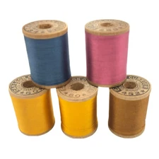 Antique Belding Bros. & Co. Carlson Currier Pure Silk Thread A 100 yds 5 Spools