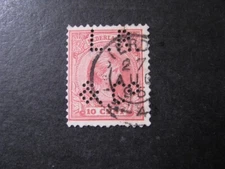 Netherlands Stamp Scott # 43 with Perfin L.R.& Co.