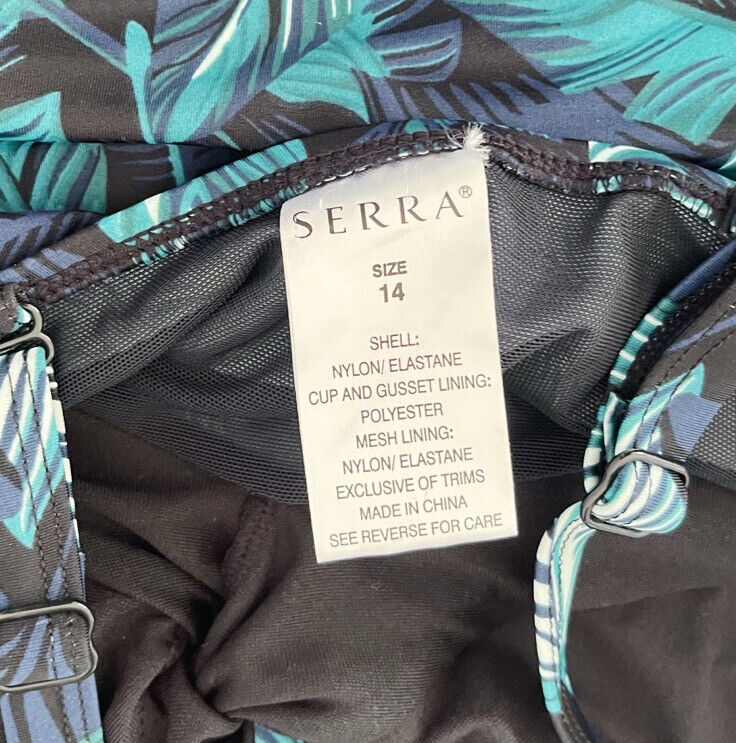 Serra Womens Size 14 One Piece Swimsuit Swimmers Togs Green Leaf | eBay