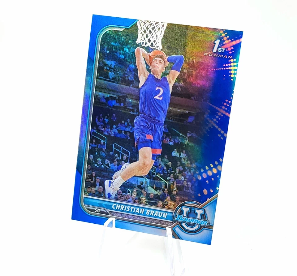 2021-22 Bowman Christian Braun /199 Chrome University Blue 1st Kansas Nuggets - Image 4 of 4