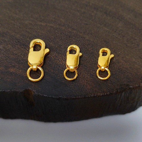 1pcs Pure 999 24K Yellow Gold Lobster Clasp Extend Connector Diy For Chain - Picture 11 of 12