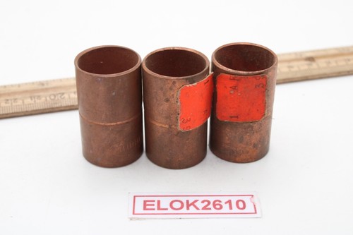 (3) 3/4 In. Sweat Copper Pressure Cup X Cup Coupling Fitting with Stop