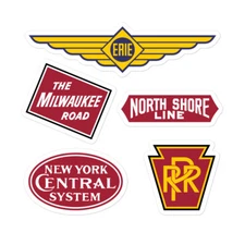 Railroad & Train Stations Retro Sticker Sheet