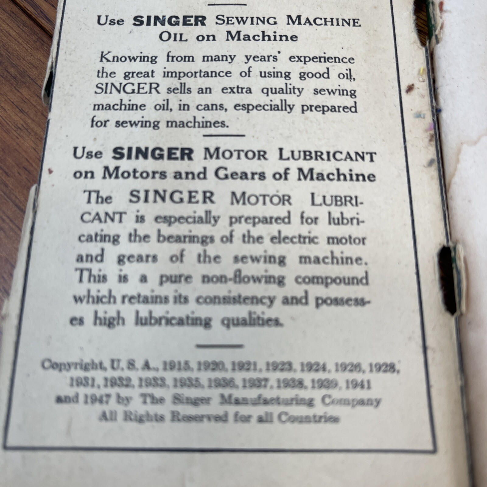 Vintage Original 1947 Instruction Manual Singer Electric Sewing Machine 2012 eBay