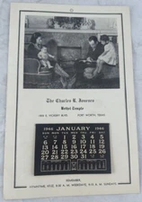 Full Year Original 1946 Calendar Bethel Temple Fort Worth Texas