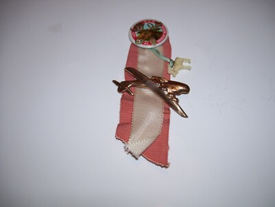 Vintage Loyal Order Of The Moose Ribbon Airplane Pin 