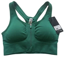 90 Degree By Reflex High Performance Zippered Sports Bra Women’s Small Green New