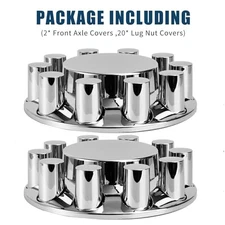 Chrome ABS 33mm Thread-On Axle Cover Hub Caps and Lug Nut Covers for Semi Truck