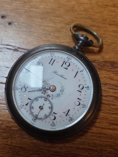 Vintage Pearlham Pocket Watch Swiss For Repairs Lot FT 631