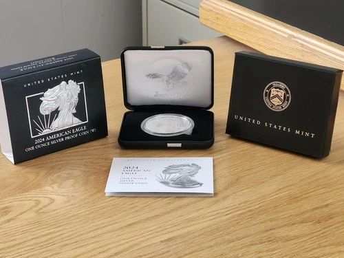 2024 W AMERICAN SILVER EAGLE UNC COIN W COA AND BOX WEST POINT MINT