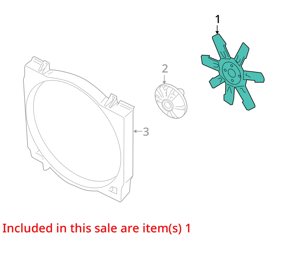 Hoja de ventilador 6,7 L diésel para camioneta Dodge 2500 03-09 640250 Foto 3 de 4