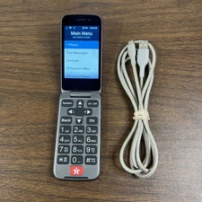 JITTERBUG LIVELY Red Flip 2 Cell Phone w/ Cord - Tested Working