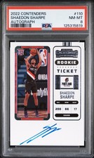 2022 CONTENDERS AUTO #110 SHAEDON SHARPE PSA 8
